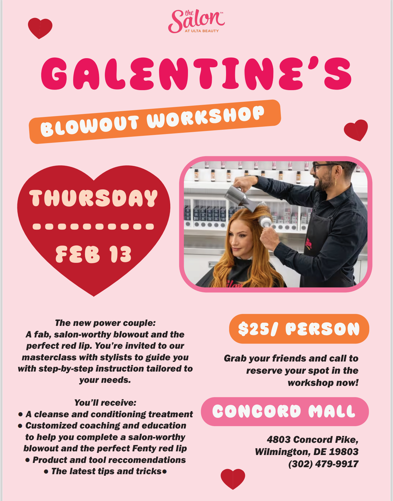 Galentine's Blowout graphic design concept mockup